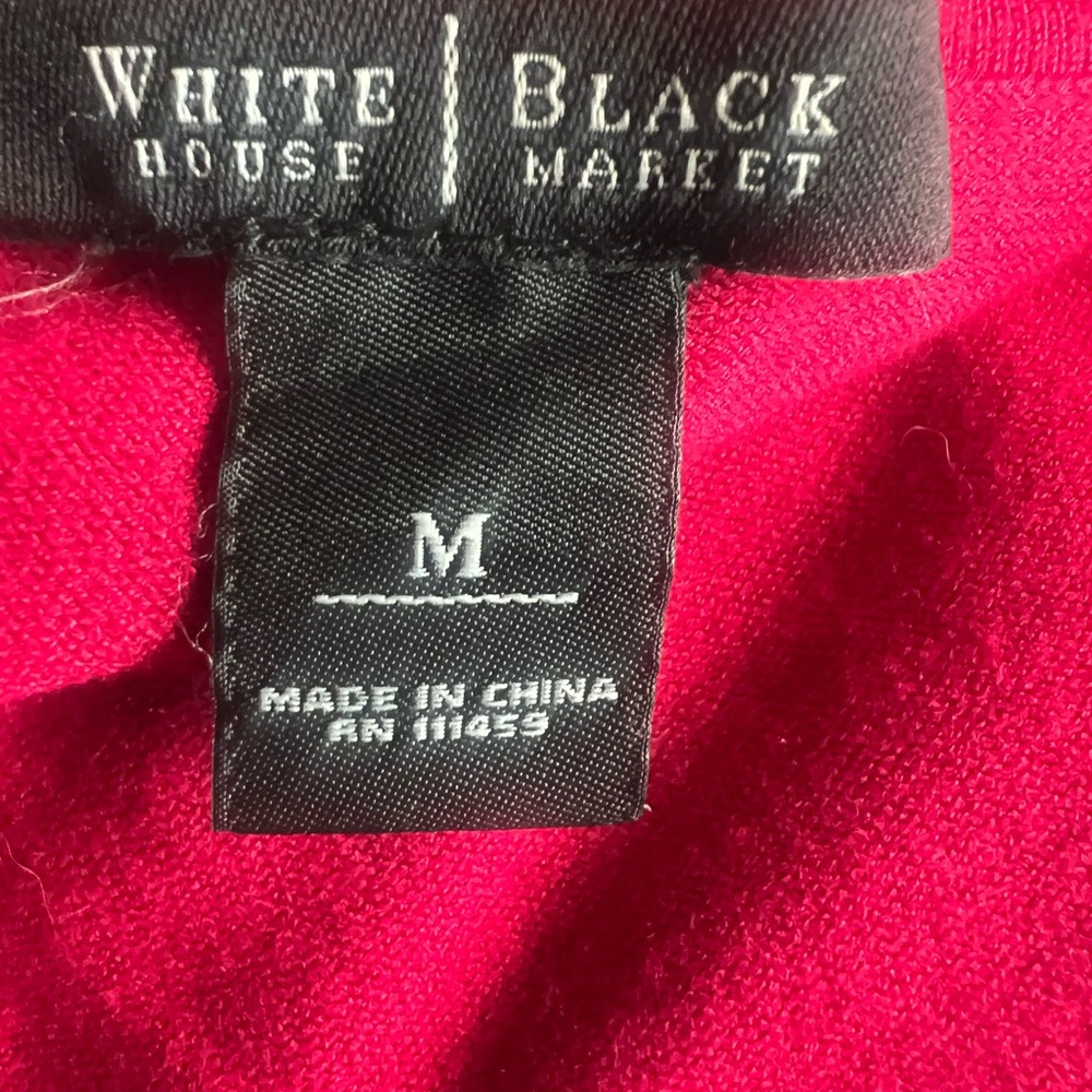 White House Black Market Dark Red Snap Button Cardigan M - Picture 3 of 4